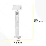 Miriel gulvlampe, højde 170 cm, tekstil, træ