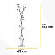 Lancia gulvlampe, elfenbensfarvet, 3 lyskilder, jern, glas