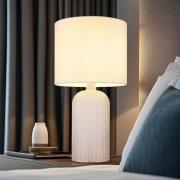 Sofia bordlampe, hvid, højde 50 cm, stof/glas