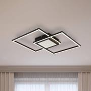 Saunders LED-loftlampe, længde 43 cm, sort, 3D-effekt