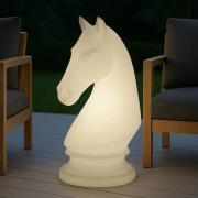 Lucande terrasselampe Cavallo, plast, hvid, IP65, 107 cm