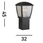 Seattle sokkellampe, IP44, sort, højde 45 cm, metal