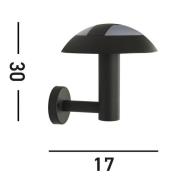Udendørs LED-væglampe MUSHROOM, IP44, sort, svampeform