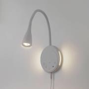 Lindby LED-læselampe Zayna, hvid, plast, dæmpbar