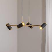 Hængelampe Lume sort/guld antik længde 66 cm 4 lyskilder metal