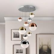 LED-hængelampe Sphere, 9 lyskilder, dæmpbar, Ø 50 cm, flerfarvet