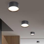 LED-loftlampe CMD 9092, Ø 12 cm, antracit, IP44, metal