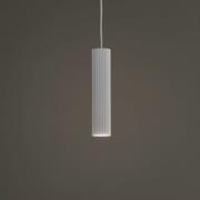 Carbon pendellampe, hvid, Ø 6 cm, aluminium