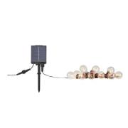 Lyskæde Suno, solcelle, USB, plast, 10 lyskilder, IP44