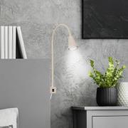 LED-væglampe Tuso, beige, sengemontering, metal, fleksibel arm