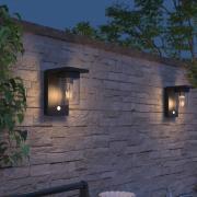 Calex Asti udendørs LED-væglampe, sensor, IP44, sort