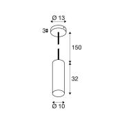 SLV Pendellampe Enola, guldfarvet mat, Ø 10 cm, metal