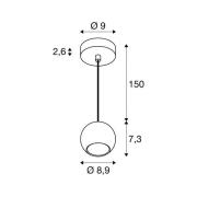 SLV pendellampe Light Eye 90, sort, Ø 9 cm, metal