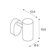 SLV LED-vægspot Noblo, 2.700 K, hvid, 13 cm, metal
