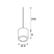 SLV LED-hængelampe Oculus, bronzefarvet, Ø 9 cm, dæmpbar til varmt lys