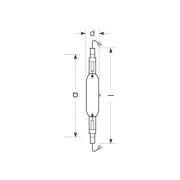 RADIUM Halogen-metaldamppære K12s 2150W HRI-TS N/L klar