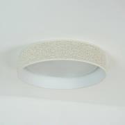 LED-loftlampe Plafond, creme, stof, Ø 45 cm, dæmpbar