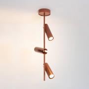 Loftspot Leda 3, teglrød, 3 lyskilder, stål, højde 76 cm