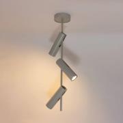 Loftspot Leda 3, taupe, 3 lyskilder, stål, GU10, højde 76 cm