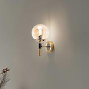 Væglampe Natalia, guldfarvet, Ø 15 cm, glas, E14