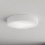 Cleo 400 loftlampe, hvid, sensor, IP54, Ø 40 cm, metal
