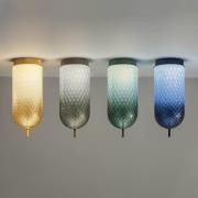 OLEV LED-loftlampe Curuba, grå, glas, højde 40 cm, 2.700 K