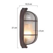 Loftlampe Lisanne, brun, oval, metal, glas, E27