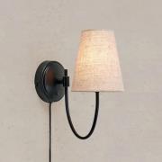 Markslöjd væglampe Amar, beige/sort, stik, E14