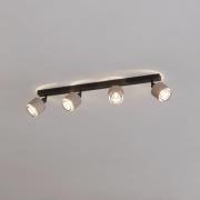 Rosley loftspot, længde 75 cm, sort/natur, 4 lyskilder,