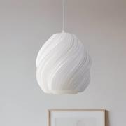 Lindby pendellampe Nuvia, Ø 30 cm, hvid, 3D-print