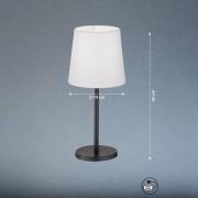 Rimini bordlampe, chintz, hvid/sort, E14, 30 cm