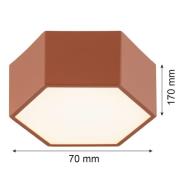 LED-loftlampe Libre, terrakottafarvet, stål, 3.000 K