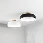 LED-loftlampe Lunar, sort, glas, Ø 42 cm, CCT, dæmpbar