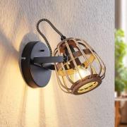Lindby loftspot Bominio, 19 cm, 1 lyskilde, træ, rattan
