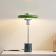 Lindby bordlampe Branford, 46 cm, grøn, metal/marmor