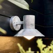 Dyberg Larsen udendørs væglampe Venice, galvaniseret, Ø 20 cm