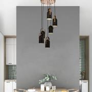 Esra hængelampe, sort, Ø 40 cm, metal, 6 lyskilder