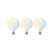 LUUMR Smart LED-pære 3 stk E27 G125 7W CCT mat Tuya