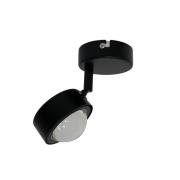 Lindby-spotlight Jyla, sort, linse, 4.200 K, Ø 8 cm, GX53