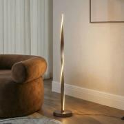 Lindby LED-gulvlampe Jaren, sort/brun, 114 cm, CCT