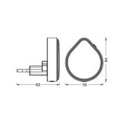 OSRAM LED-stikkontaktnattelys LUNETTA RAINDROP, sensor, dæmpbar