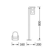 OSRAM vejlampe ENDURA CLASSIC CASCADE 80 cm mørkegrå/klar