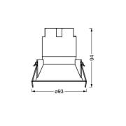 OSRAM LED-indbygningsspot TWIST, hvid/sort 830 Ø 9,3 cm metal