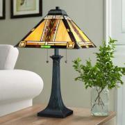 Bordlampe Navajo, Tiffany-stil, stål, glas, flerfarvet