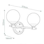 Væglampe Benno 2 sort-bronze, hvid IP44 stål glas G9