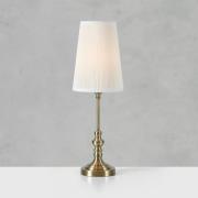 Bordlampe Noble, messingfarvet/naturhvid, højde 56 cm, stof