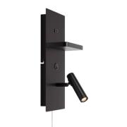 LED-væglampe Carica, sort, højde 34 cm, metal