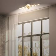LED-loftlampe Tinka, lysegrå/brun, længde 78 cm