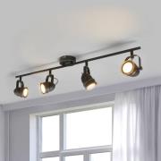 Lindby loftspot Leonor, 4 lyskilder, sort, metal, 78 cm