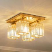 Loftlampe AV-1795-4E 4 lyskilder, kvadratisk, antik guld
